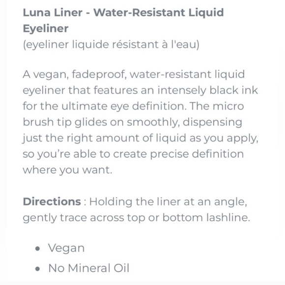 NIB Luna Liner Water Resistant Liquid Eyeliner in Black - Seraphine Botanicals - Picture 4 of 6